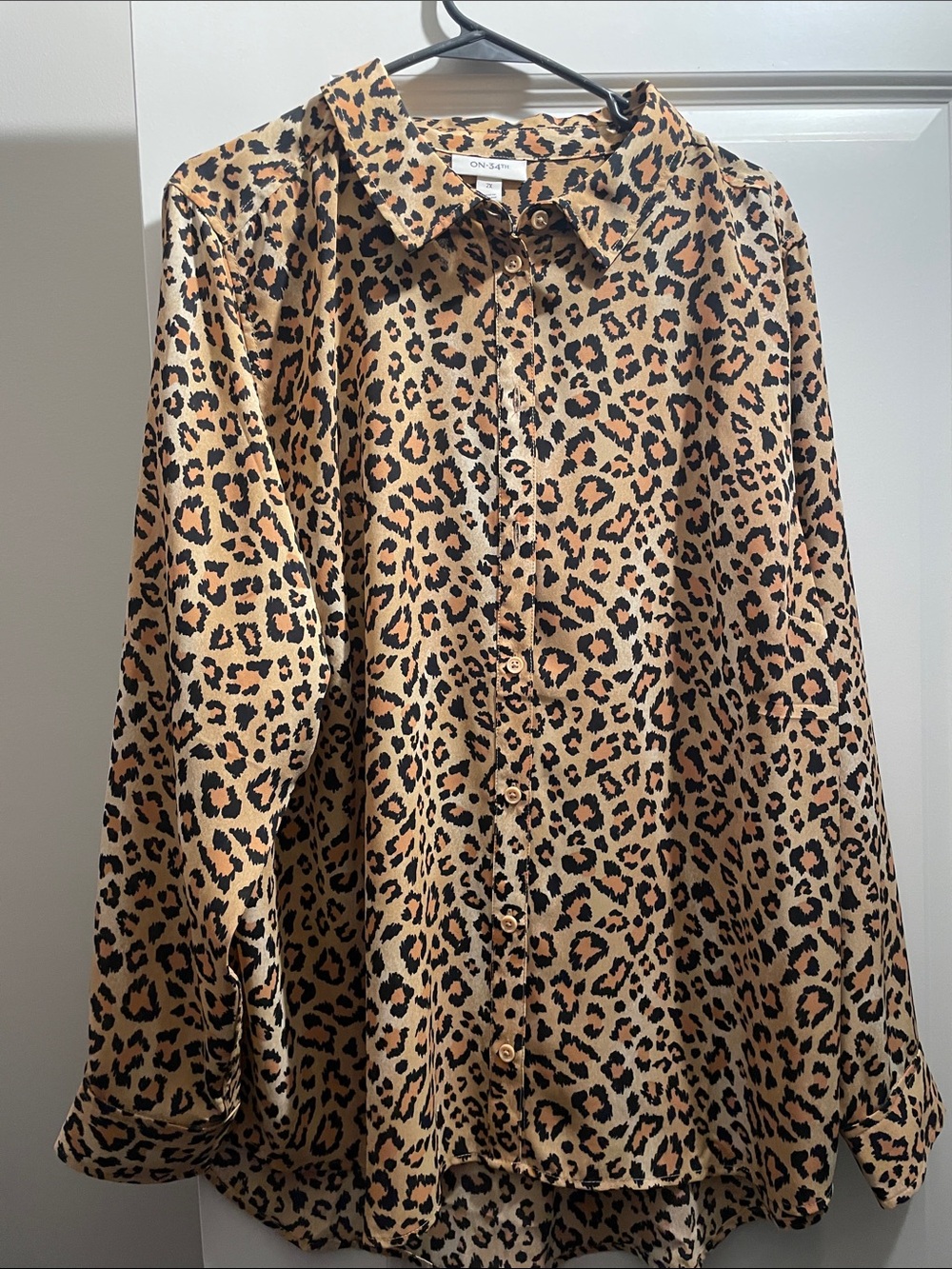 ONeill Leopard-Print Button-Down Shirt in Tan and Black